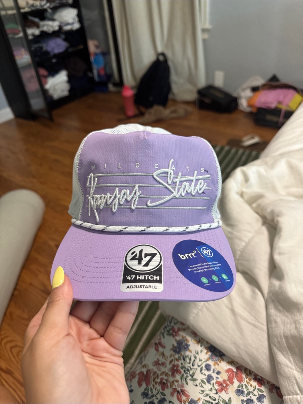 47 Brand Lavender and White Kansas State Wildcats Rope Trucker Hat